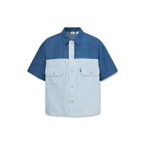 Levis Color Block Loose Fit Short Sleeve Shirt Men shirts Blue A6394-0001 XL
