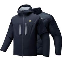 Anta Urban Outdoor Series Letter Loose Hooded Zipper Long Sleeve Waterproof Windproof Warm Jacket Men Jacket Basic-Black 952446603-3 S