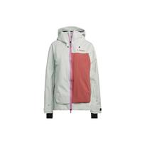Adidas Terrex Mys 3L Gtx Jacket With Patchwork Design And Brand Logo Print Outdoor Sports Hooded Jacket Women Jacket Off-White HC7735 L
