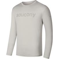 Saucony Urban Lifestyle Collection All-Weather Fashion Versatile Crew Neck Long Sleeve T-Shirt Men Tops Smoke-Gray SA2259LT01C-GR084 L