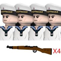 Karinės Antrojo Pasaulinio Karo Vokiečių Karinio Jūrų Laivyno Figūrėlės Statybiniai Blokeliai Jūreiviai Kareiviai Povandeninio Laivo Komandiras Kariūnas Ginklai Dalys Plytos Žaislai Vaikams