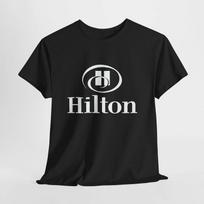 HILTON HOTEL Logo T-shirt Unisex Tee S-5XL L black