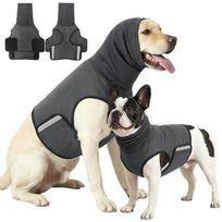 Noise-proof Dog Anxiety Vest Breathable Reflective strip Pet Soothing Clothes Soft Adjustable Pet Anti-Scare Pullover Vet Visits (Grey,XS) pilka