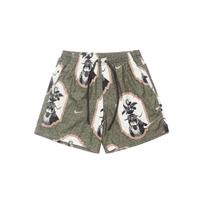 Nike Nigeria Flow Spliced Logo Print Casual Shorts Men Bottoms Green DX1117-325 L
