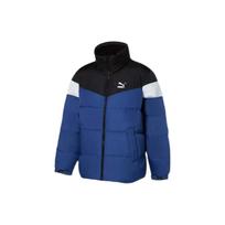 Puma Colorblock Sports Casual Long Sleeve Down Jacket Unisex Outerwear Black Blue 928654-03 S black
