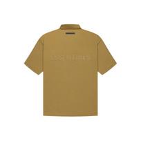 Fear of God Essentials Short Sleeve Polo With Solid Color Logo Print Unisex Tops Amber FOG-FW21-006 S beige