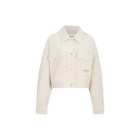 Calvin Klein Alphanumeric Turn-Down Collar Single-Breasted Jacket Women Jacket Beige J219758-ACF S white