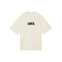 Nike Atmos Collaboration WMNS NSW Circa Series Alphabet Pattern Print American Vintage Crew Neck Short Sleeve T-Shirt Women Tops Beige DV1380-113 M