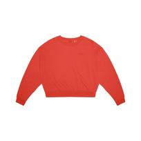 Levis Solid Color Long Sleeve Crew Neck Loose Regular Sweatshirt Women sweatshirt Red 85630-0000 L