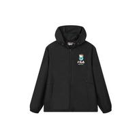 FILA X Pepe Shimada Collaboration Cartoon Logo Cat Print Woven Hooded Jacket Men Jacket Black F11M133798F-BK XL