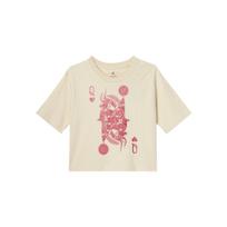 Jordan Flight Front Playing Card Pattern Printed Round Neck Short Sleeve T-Shirt Women T-Shirt Light-Yellow DQ4598-234 XXL white