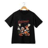 Halloween Graphic T-Shirt - Nightmare Street Mickey Minnie Skeleton Tee 3XL
