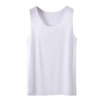 Women Bottoming Vest Ice Silk Seamless Sleeveless Pure Color Plus Size Stretchy Round Neck Dry Dry Cooling Camisole Summer Dating Office Vacation EMA L