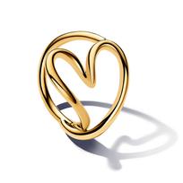 Latest Release Women'S Genuine Copper Pearl Open Rings Heart Wedding Irregular Ring Authentic Compatible High-Grade Jewelry Creation Present Choice 6