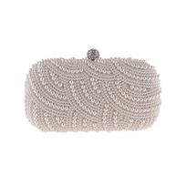 Pearl Clutch Bags Women Purse Ladies Hand Bags Bags for Party Wedding Pearl Fashion Clutch Bags - White