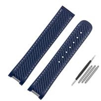 Watch Strap Fit For Omega Seamaster 300 AT150 Aqua Terra Ultra Light 8900 Steel Buckle Watchband Bracelets Rubber Silicone 20mm blue