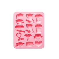 Nurse Graduation Fondant Molds Nurse Hat Stethoscope Silicone Molds Thermometer Medical Mold For Cake Decorating rožinė