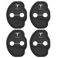 4Pcs Car Door Lock Buckle Protection Cover For Tesla Model 3 Y S X 2021 Roadster Cybertruck Juguete SpaceX  Auto Accessories