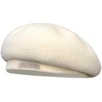 Women's White Wool Felt Beret - Autumn/Winter Chic Painter Hat Adjustable smėlis