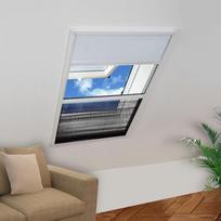 Pleated Window Mosquito Net with Roller Blind, Aluminum, 80X120 Cm