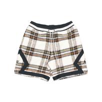 Jordan Why Not? Retro Sports Lace-Up Casual Shorts With Full-Print Plaid Wool Men Shorts Light-Reddish-Brown DC3250-104 L