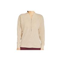 Nike Waffle V-Neck Comfort Casual Pullover Sweater Women Sweater Oatmeal CV9906-141 M beige