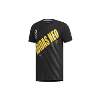 Adidas Neo Large Logo Print Knit Sports Tee Men Tops Black EI4513 S