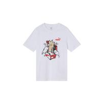 PUMA American Retro Cartoon Print Crew Neck Running Short Sleeve T-Shirt Men Tops White 676699-02 S gray