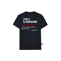 FILA Letter Print Sports Crew Neck American Vintage T-Shirt Men Tops Legendary-Blue F11M138109F-NV XXXL black
