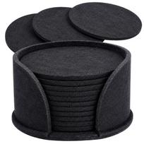 Veltinio Padėkliukai Puodeliams, 10 vnt., Apsauginiai ir Dekoratyviniai, 10 cm, Juoda
