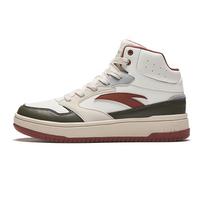 Anta Lifestyle Series Zero Feel Retro Versatile Slip Resistant Durable Mid Top Skate Shoes Men Sneakers White Black Red 912448083-2 41