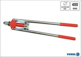 Vorel Kniediklis 70210, 400mm, GRD, anglinis plienas, PVC rankenos, kniedės 3.4mm, 4mm, 4.8mm