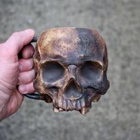 17 uncijų dervos kaukolės alaus puodelis, vikingų kario kaukolės bokalas, viduramžių kaukolės gėrimų puodelis kavai / gėrimui / sultims ruda