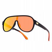 Stilingi Aviator akiniai nuo saulės su Uv400 filtru, juodi su oranžiniu veidrodiniu efektu