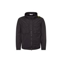 Stone Island Ss21 Logo Letter Print Hooded Loose Jacket Men Jacket Black 741511602-V0029 L