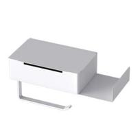 Yousheng Toilet Paper Holder with Shelf And Drawer Wall Mounted Bathroom Organizer Tissue Roll Holder Dustproof Wipes Dispenser for Space Saving A