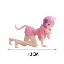 Anime Rem/Ram Ramu Figure Lying pose Action Figure Cute Cat loli PVC model Collection Desktop decorations Child toy Presents
