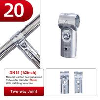 1Pcs New Carbon Steel Galvanized Pipe Joint Round 20/25/32mm Rod Support Rack Tube Connector Furniture Hardware