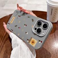 Tulips Flower Leather Pattern Phone Case for Xiaomi POCO X7 X6 F5 X5 X3 M6 F6 Pro 4G Mi 14T Pro 11 Lite 5G NE Shockproof Cover Poco X6 5G gray