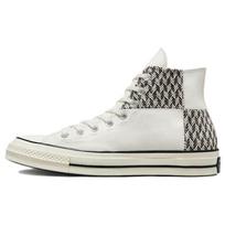 Converse Chuck 70 High Herringbone Patchwork Unisex Sneakers Cream Egret White A03279C 36.5 white