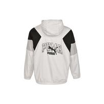 Puma Spalvotas blokinis logotipas Spausdinti striukė su užtrauktuku, vyriška striukė juoda balta 538603-02 XXL gray