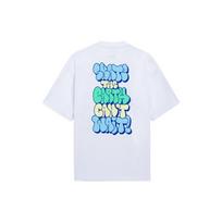 Li-Ning X Persue Artist Collaboration Skateboard Series Cartoon Letter Print Round Neck Casual T-Shirt Unisex Tops White AHSS295-3 L blue