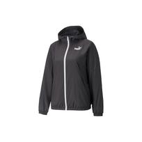 Puma Essentials Solid Windbreaker Jacket With Color Block Zipper Design And Hood Women Jacket Black 847494-01 XS black