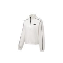 Lining Fitness Series Half-Zip Stand Collar Pullover Sweatshirt Women sweatshirt Off-White AWDT564-5 M white