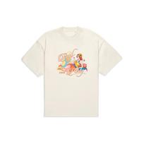 Li Ning X League Of Legends Pool Party Collaboration Komiksų personažų spausdinimas Laisvi trumpomis rankovėmis marškinėliai Unisex marškinėliai nebalti AHST865-10 XL beige