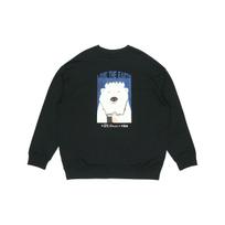 FILA X Pepe Shimada Cartoon Print Sports Crewneck Sweatshirt Men sweatshirt Black F11M133297F-BK XL