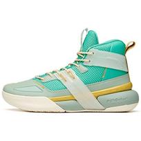 Anta Speed Battle 4 High-Top Basketball Shoes Men Sneakers Green Yellow 112041605-5 44.5