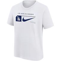 Nike MLB T-Shirt Los Angeles Dodgers Simple Logo Print Crew Neck Casual Short Sleeve Kids tops White 3Z3B7NMB2-LAD M