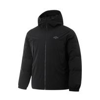 Li-Ning Hot Pot Down Jacket Series Water-Resistant Letter Print Hooded Casual Zipper Short Winter Down Jacket Men jackets Black AYMU251-6 2XL black