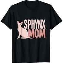 Sphynx Mom Cat Hairless T-Shirt S juoda